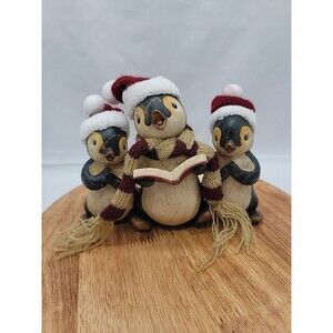 Adorable Resin Penguin Carolers 5"